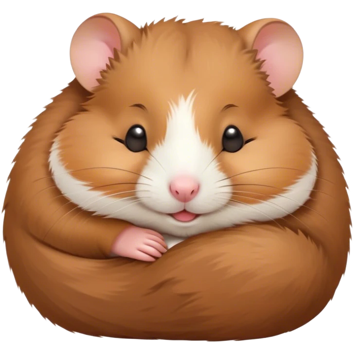 Meme-Worthy Cute Sleeping Brown Hamster Portrait Emoji, Head resting peacefully with a contented smile, showcasing a delightfully compact build and a luxuriously soft rich brown fur, eyes shut in a serene nap, Simplified yet hilariously adorable features, highly detailed, glowing with a soft, drowsy light, high shine, relaxed and utterly lovable, stylized with an air of playful laziness, bright and heartwarming, soft glowing outline, capturing the essence of a comically sleepy hamster, so meme-worthy it feels like it could instantly become the next viral sensation of adorable slumber! emoji
