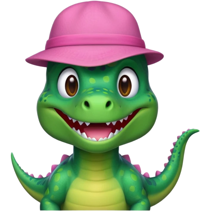 dinosour with pink hat emoji