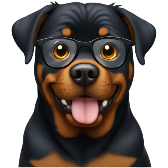 Rottweiler wearing glasses  emoji