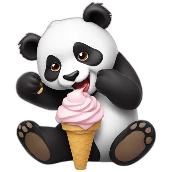 Panda eating ice cream emoji