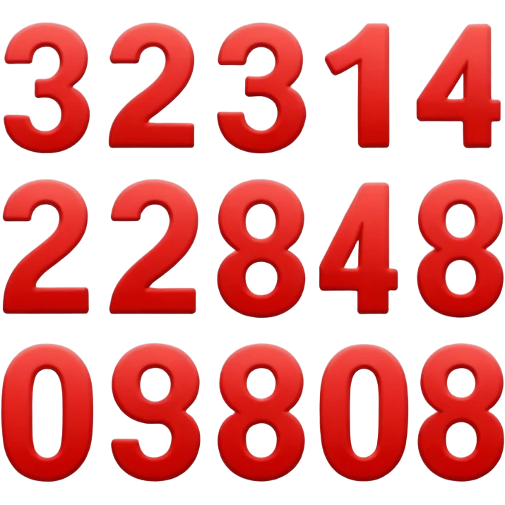 Black-red numbers emoji