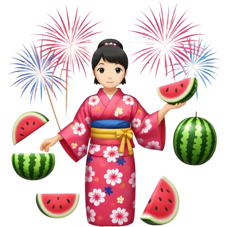 👘🎆🎇🍉🍡 emoji