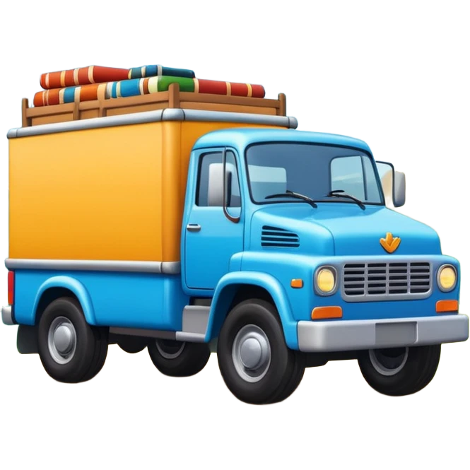 a book with a truck illustration on the cover emoji