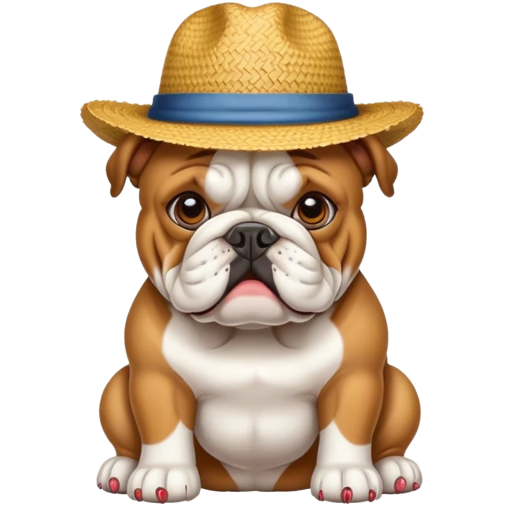 A bulldog with luffy’s hat emoji