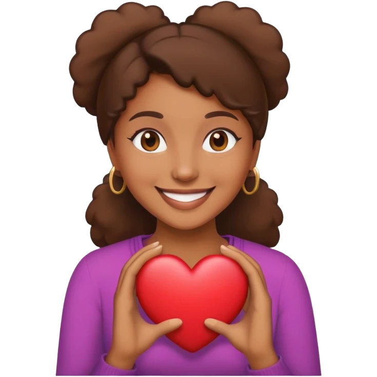 Brownskin woman emoji holding heart emoji