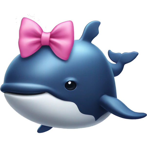 whale with pink bow on head emoji