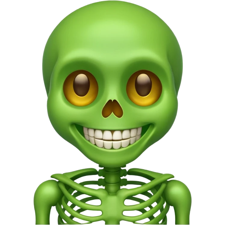 an emoji of a green skeleton emoji