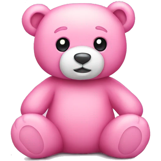 Pink teddy bear emoji