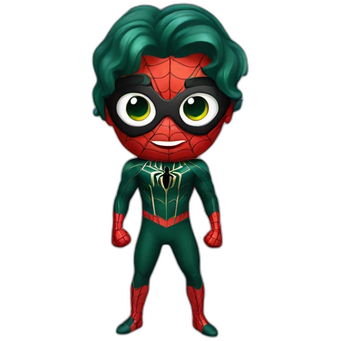 Spiderman with dark Green suit emoji
