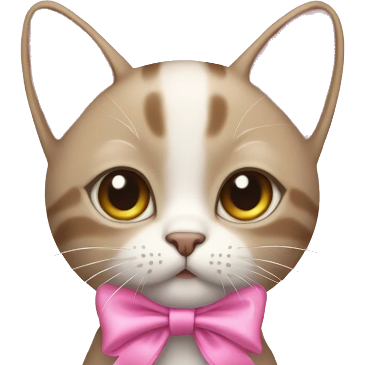 Cat wearing pink bows emoji