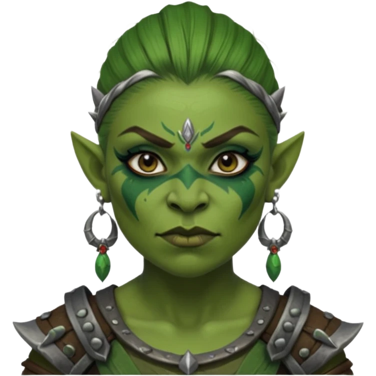 ESO female orc warrior with lashes and earrings emoji