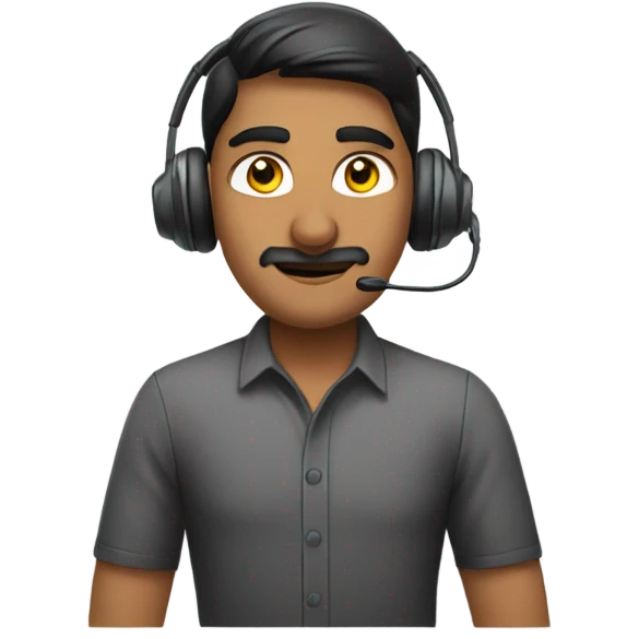 Indian tech support agent with headset emoji