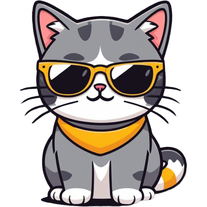Cat with sunglasses emoji