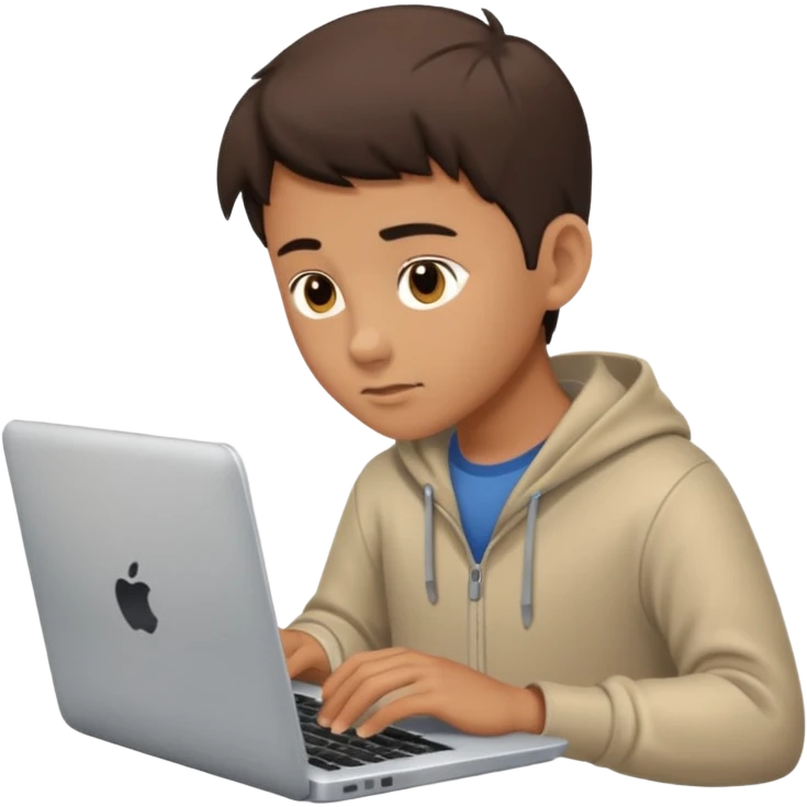boy typing on a laptop emoji