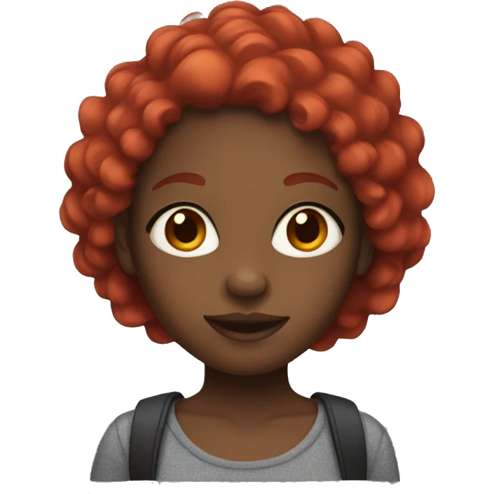 black girl with red hair emoji