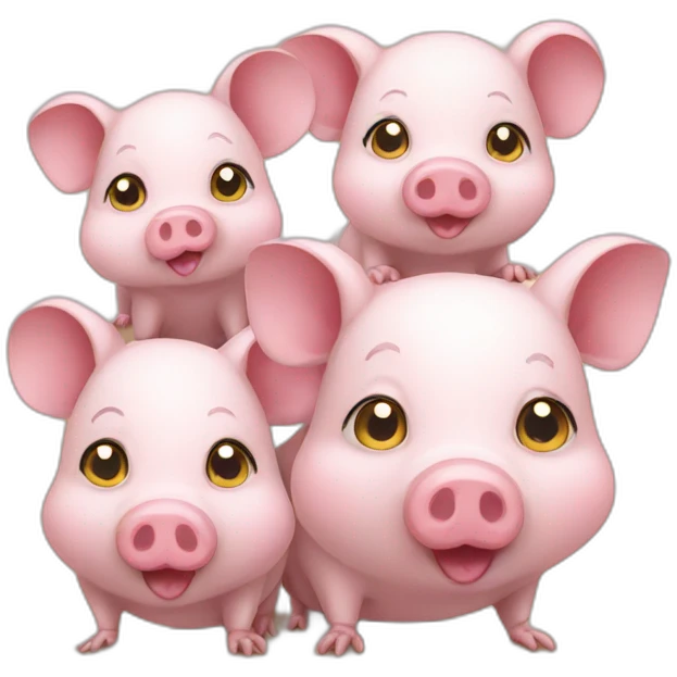 Mouse with two pigs emoji