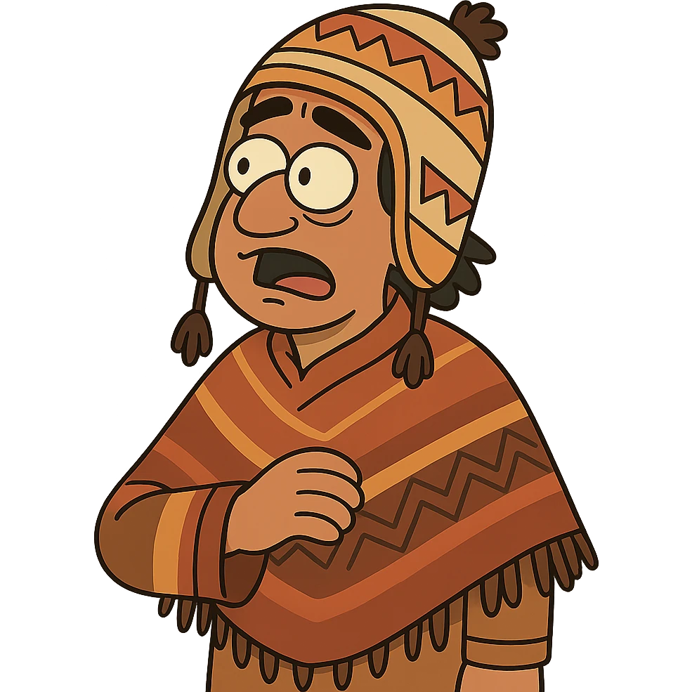 peruano con poncho y chullo emoji