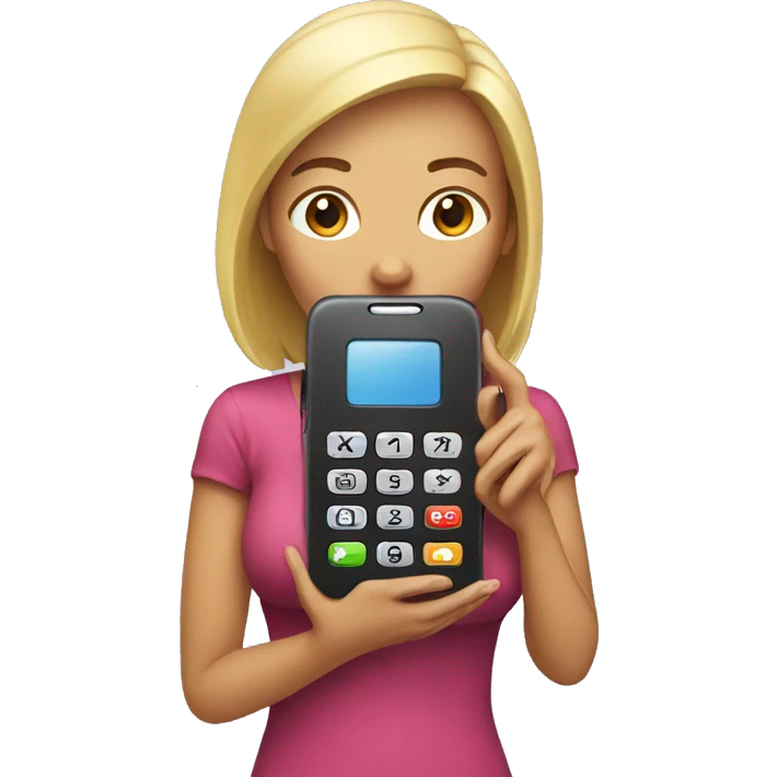 woman showing big phone emoji