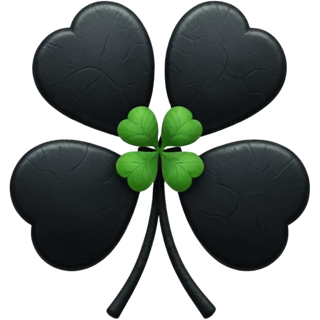 Un trébol de 5 hojas negro q simbolize un diablo emoji
