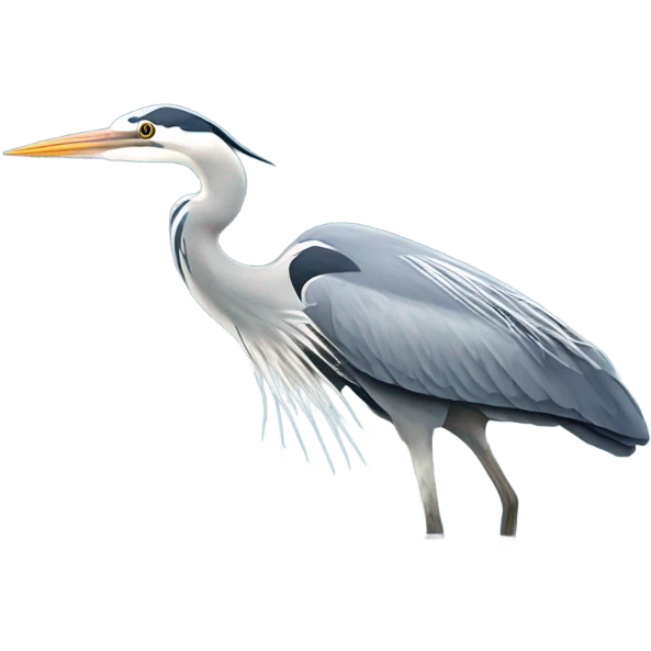 Grey heron catching a fish emoji