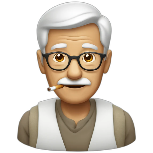 grandfather smoking emoji