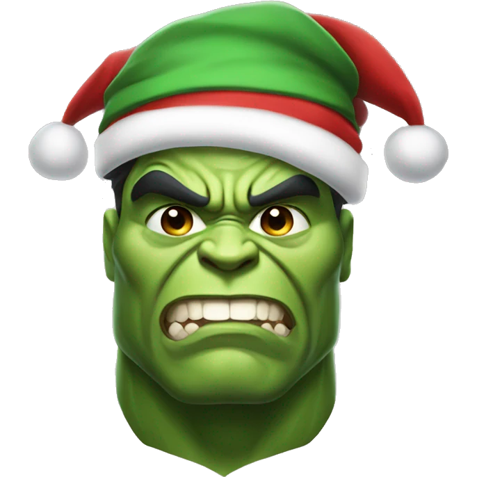 Hulk with Santa hat emoji