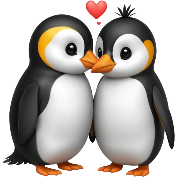Penguin giving kiss emoji