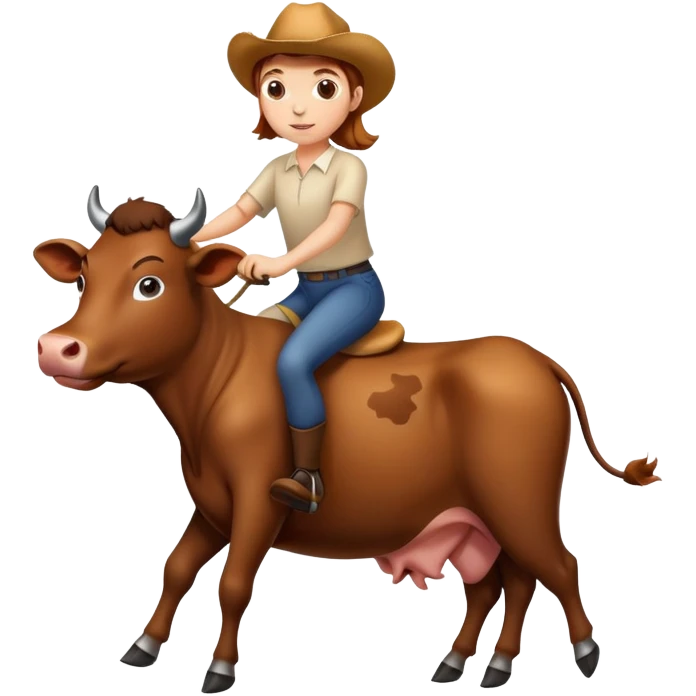 Person riding a cow  emoji