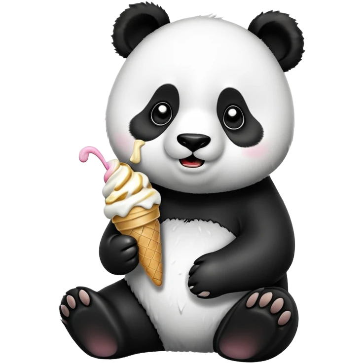 Panda eating ice cream emoji