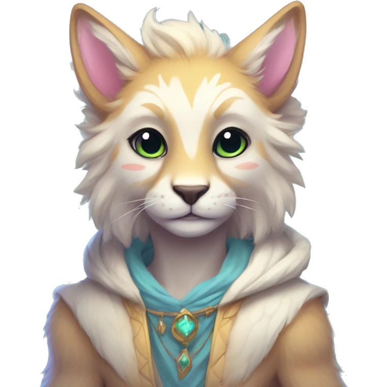 Kawaii bright fantasy ethereal anthro fursona animal emoji