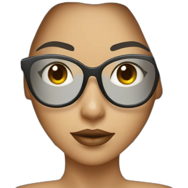 Sexy girl wearing sliver glasses emoji