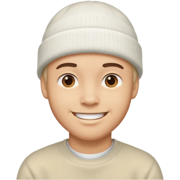 A guy head with white beanie emoji