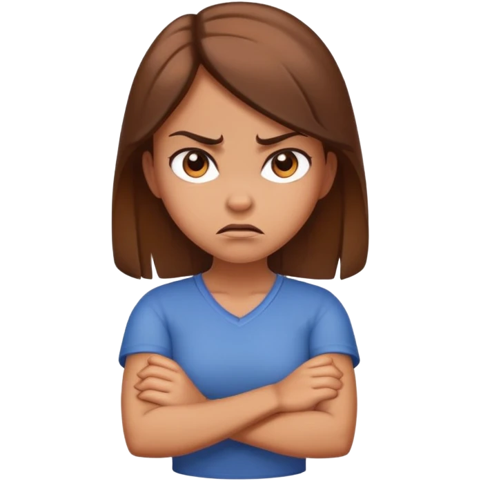 Angry girl with arms crossed  emoji