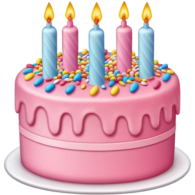 Make a pink birth day cake emoji