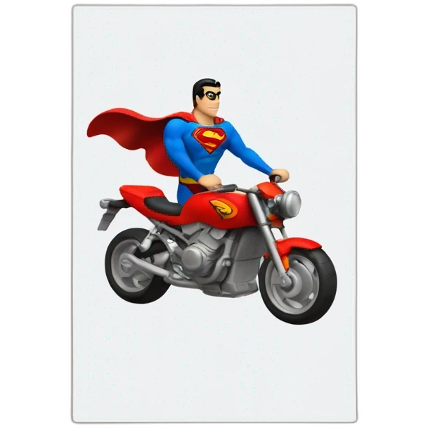 motorbike in superman dress and color without superman emoji