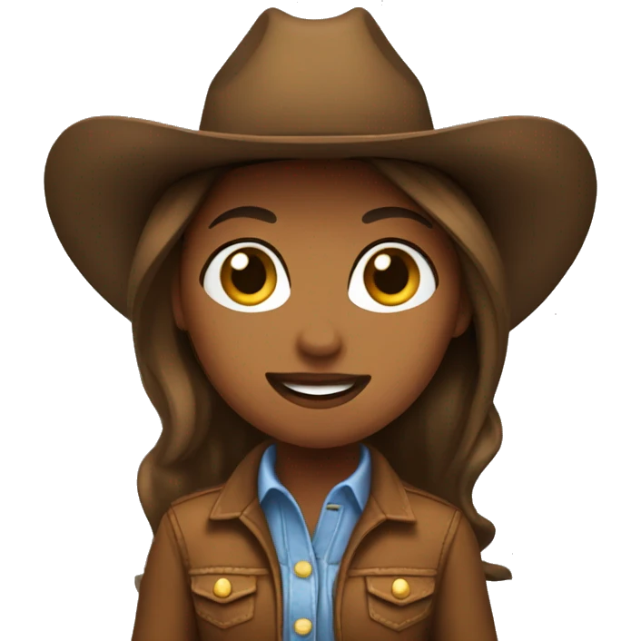 Brown cowgirl emoji