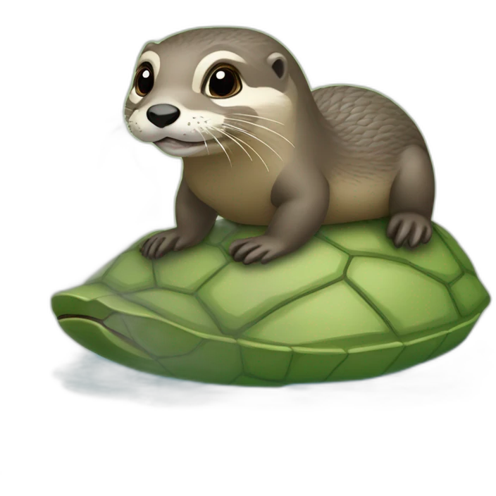 Loutre sur tortue emoji
