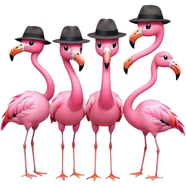 Fedora Flamingos emoji