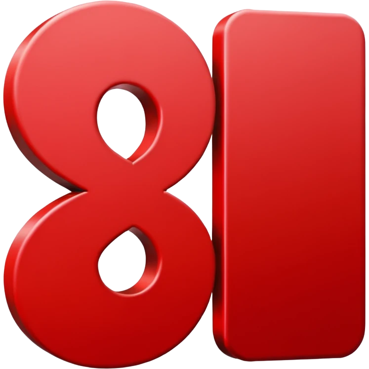 "New!" Typography red color lettering, isolated 2D render emoji