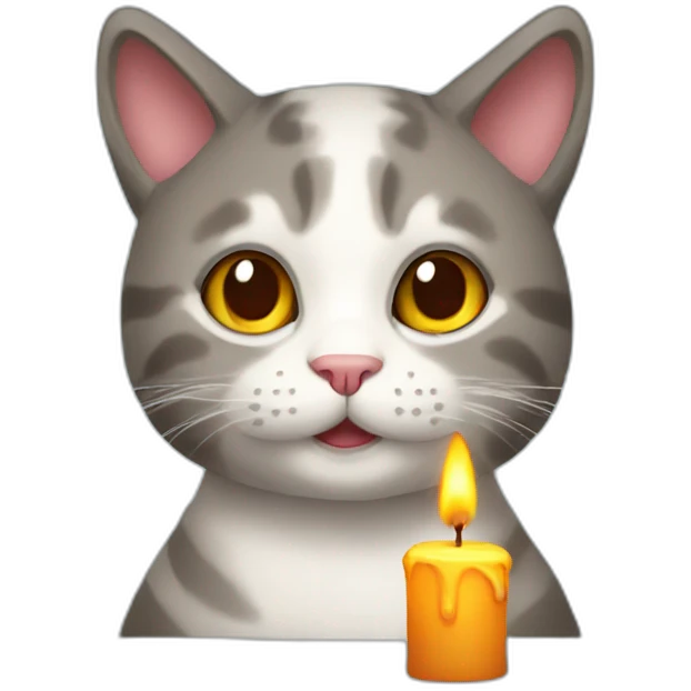 Cat with candle emoji