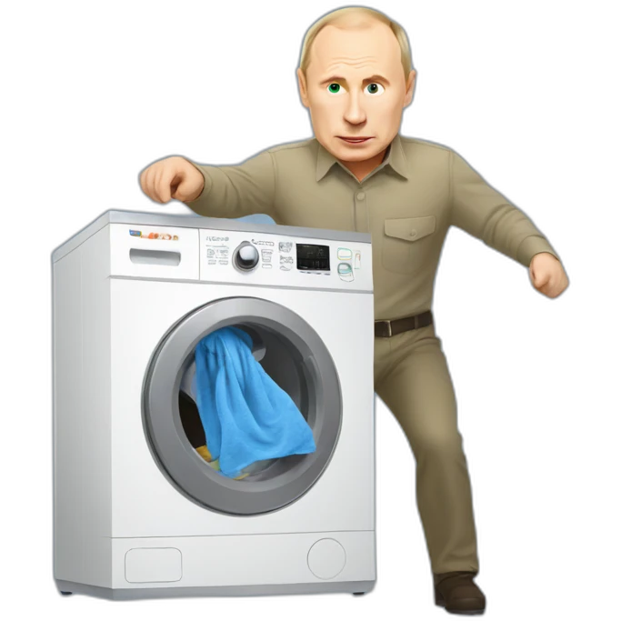 Putin carrying washing machine emoji