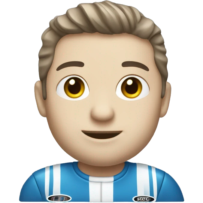 mini cooper blue with racing stripes emoji