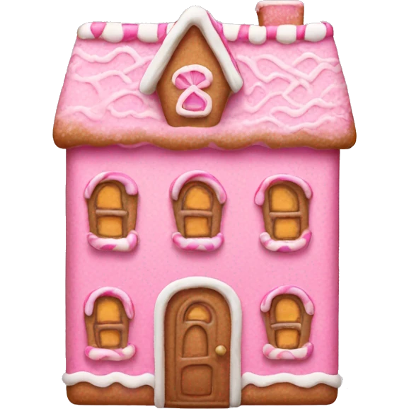 Pink gingerbread house emoji
