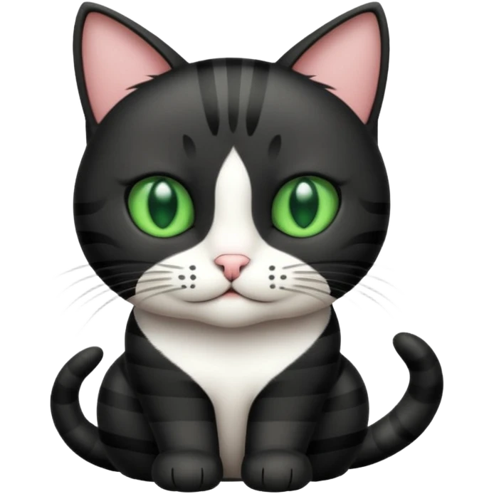 Black striped cat white nose emoji