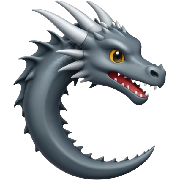 iOS style emoji, minimal dragon fang, dark fantasy object emoji