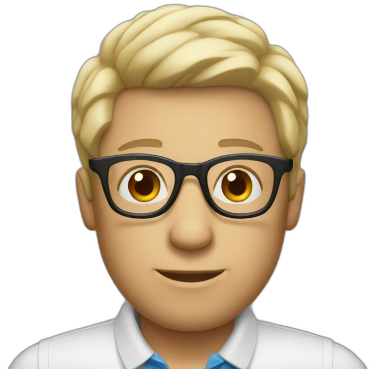 Man with polo shirt and glasses emoji