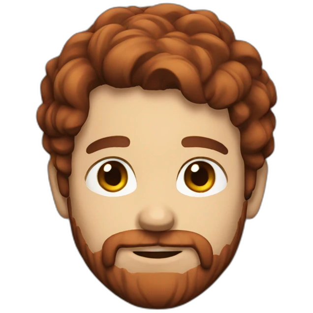 Brad with a beard and dark red hair emoji