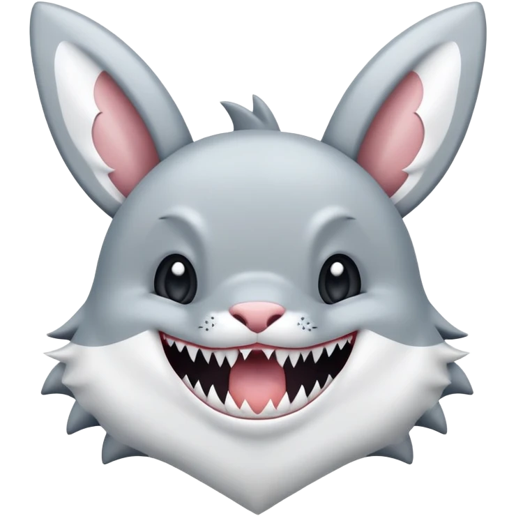 Make a half shark half bunny combination emoji