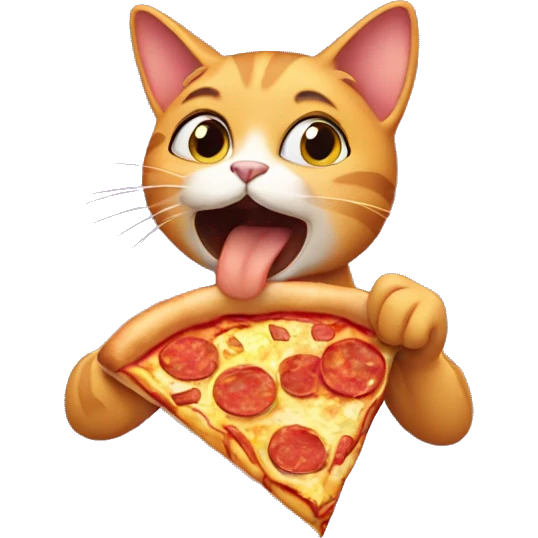 Cat eating pizza  emoji
