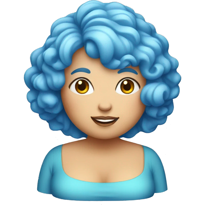 blue hair fat lady emoji